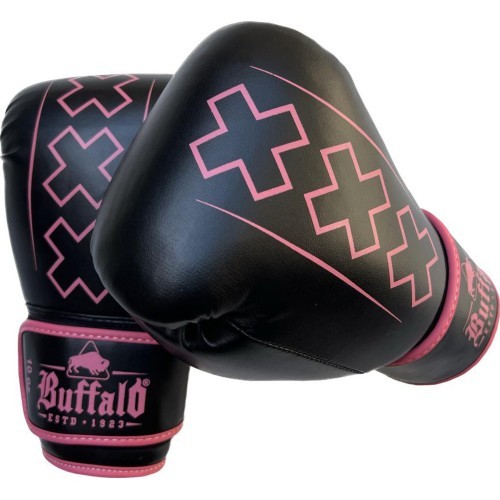 Боксерские перчатки Buffalo Outrage черно-розовые 14oz