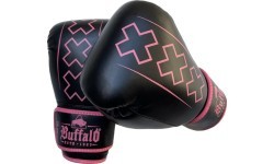 Боксерские перчатки Buffalo Outrage черно-розовые 14oz