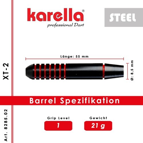 Karella XT-2 šautriņas ar tērauda uzgaļiem 21 grams