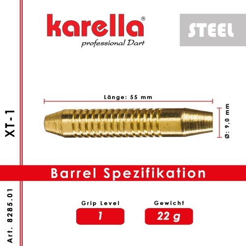 Дротики Karella XT-1 со стальным наконечником 22 г