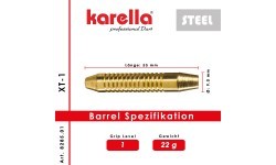 Karella XT-1 steel tip darts 22 grams