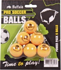 Galda futbola bumbiņu komplekts Buffalo Pro, dzeltens, 6 gab.