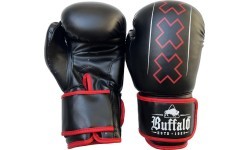 Boksa cimdi Buffalo Outrage, melni un sarkani, 12 oz