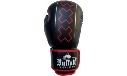 Boksa cimdi Buffalo Outrage, melni un sarkani, 12 oz