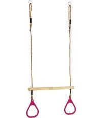 koka riņķveida trapeces ar plastmasas ri