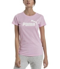 Puma sieviešu T-krekls Ess+ Logo Heather Pink 852127 21
