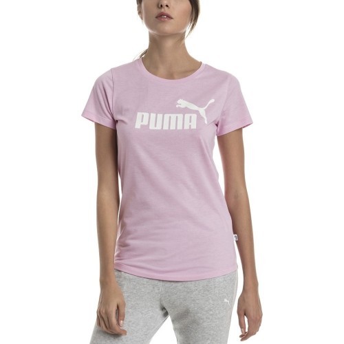 Puma Women's Tee Ess+ Logo Heather Pink 852127 21