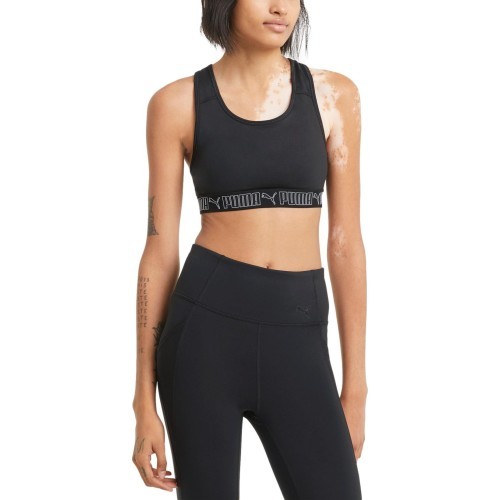 Puma Mid Impact Elastic Women's Sports Bra Black 520302 01