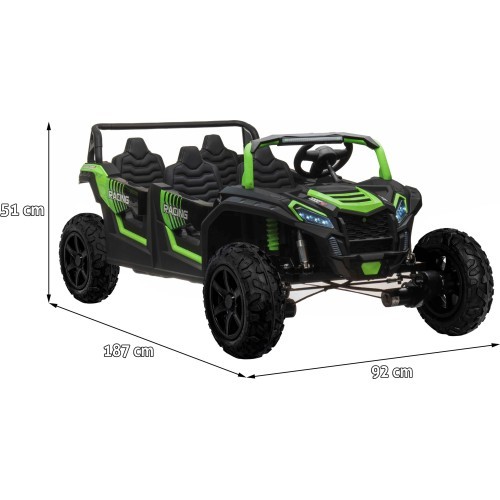 Четырёхместный багги ATV Racing UTV2000 с литий-ионным аккумулятором, зелёный