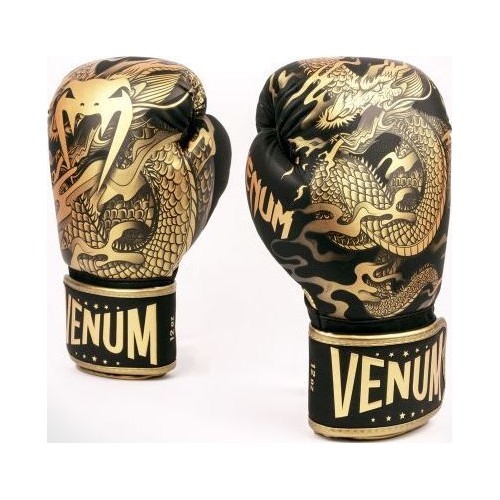 Venum Dragon's Flight boksa cimdi - melni/bronzas krāsas