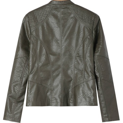Glo Story Women's Faux Leather Jacket Green WPY 2370