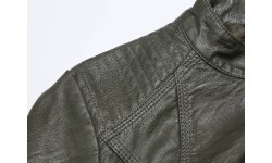 Glo Story Women's Faux Leather Jacket Green WPY 2370