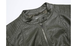 Glo Story Women's Faux Leather Jacket Green WPY 2370