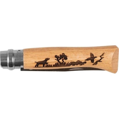 Opinel knife 8 inox oak Animal series - dog