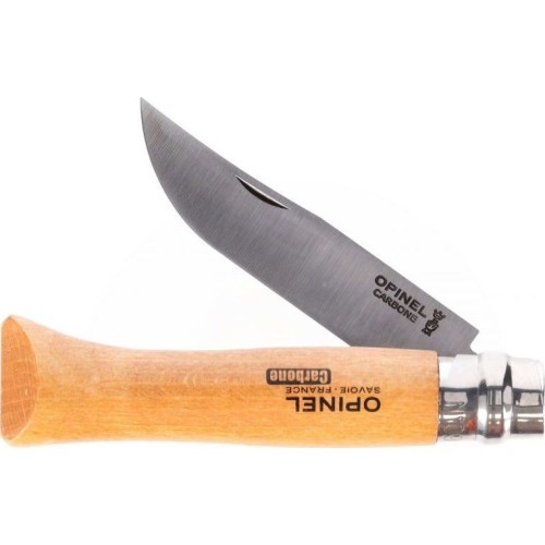 Нож Opinel 9 carbon с буковой рукоятью в блистере