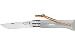 Opinel Colorama 06 inox pelēks saliekams nazis ar auklu
