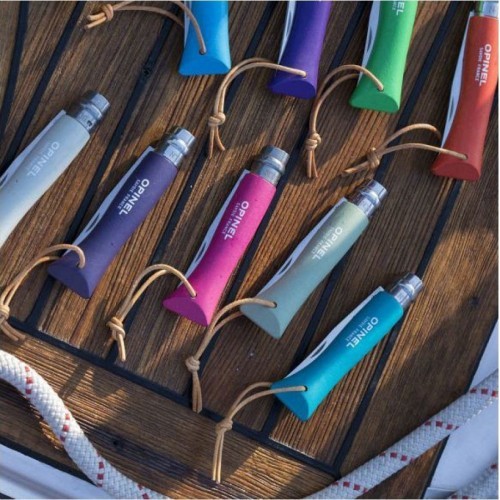 Opinel Colorama 06 inox gray grab knife with thong
