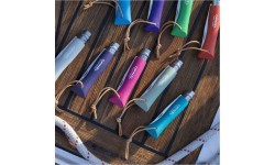 Opinel Colorama 06 inox pelēks saliekams nazis ar auklu