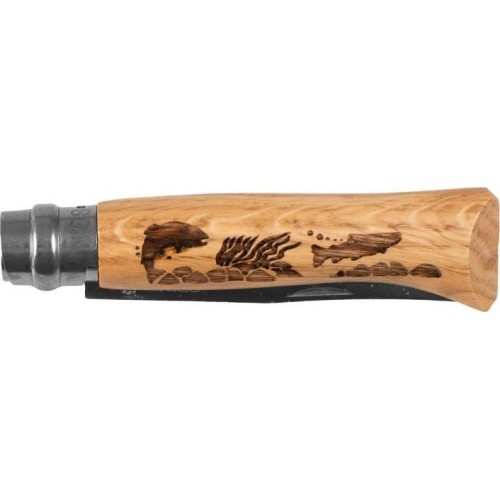 Nazis Opinel 8 Inox Oak Animal sērija - zivs