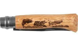 Nazis Opinel 8 Inox Oak Animal sērija - zivs
