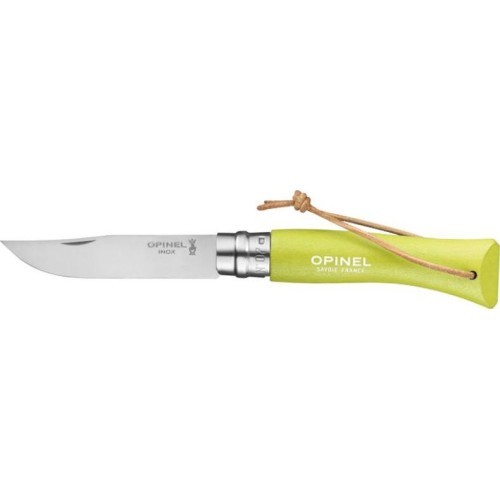 Opinel Colorama 07 inox nazis ar auklu, gaiši zaļš