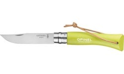 Нож Opinel Colorama 07 inox с темляком, светло-зелёный