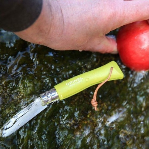 Нож Opinel Colorama 07 inox с темляком, светло-зелёный