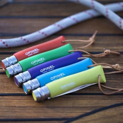 Opinel Colorama 07 inox nazis ar auklu, gaiši zaļš