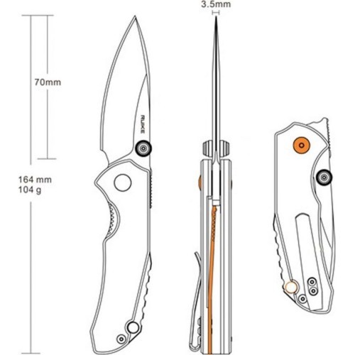 Folding Knife Ruike P671-CB, Black