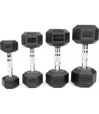 Hex Rubberized Dumbbells Proud - 35 kg