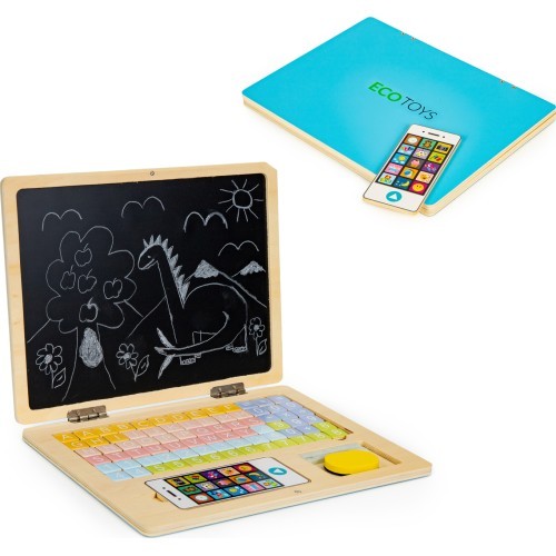 Educational Magnetic Board Laptop With Letters And Numbers Eco Toys, Bue