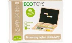 Izglītojošs magnētiskais klēpjdators ar burtiem un cipariem Eco Toys, zils