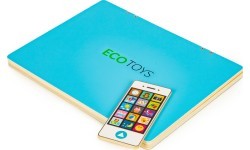 Izglītojošs magnētiskais klēpjdators ar burtiem un cipariem Eco Toys, zils