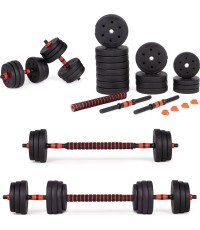 Regulējamas hanteles 2x 20 kg svaru komplekts 40 kg svaru stienis