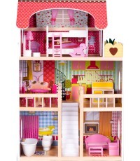 Medinis lėlių namas „Avietinė vila" Eco Toys