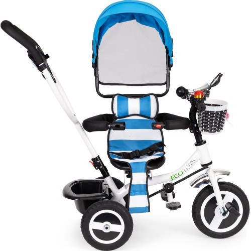 360 ° rotary tricycle with folding roof Ecotoys Grey