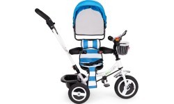 Трёхколёсный велосипед с поворотным сиденьем 360° и складной крышей Ecotoys, серый