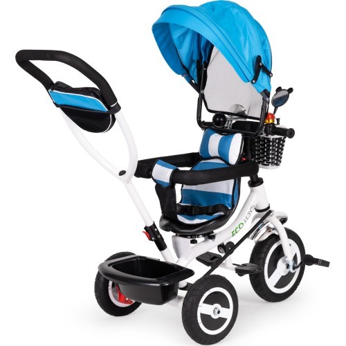 360 ° rotary tricycle with folding roof Ecotoys Grey