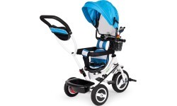 360 ° rotary tricycle with folding roof Ecotoys Grey