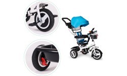 360 ° rotary tricycle with folding roof Ecotoys Grey