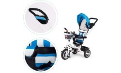 Trīsritenis ar 360° grozāmu sēdekli un salokāmu jumtiņu Ecotoys, pelēks