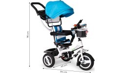 360 ° rotary tricycle with folding roof Ecotoys Grey