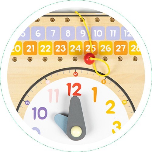 Wooden Board With Clock Calendar Eco Toys