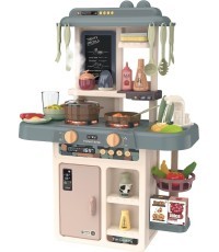 Vaikiška virtuvėlė su garso efektais, LED, vandeniu ir garų generatoriumi EcoToys