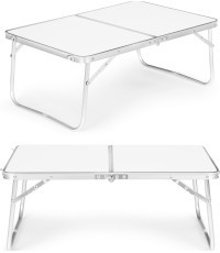 Turistinis stalas pikniko stalas sulankstomas baltas viršus 60x40 cm