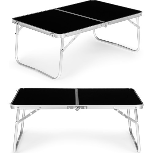 Tūrisma galds piknika galds, saliekams, melns, 60x40 cm