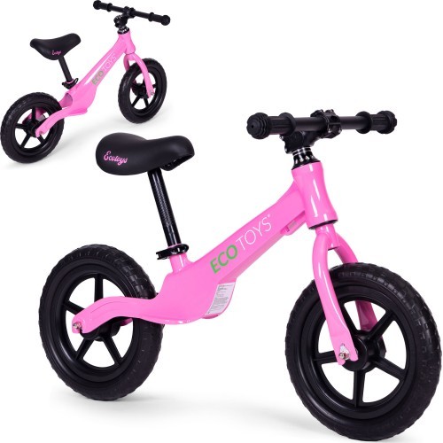 Bērnu distanču velosipēds EVA riteņi ECOTOYS rozā krāsā