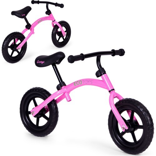 Bērnu distanču velosipēds EVA riteņi ECOTOYS rozā krāsā