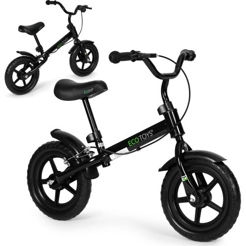 Bērnu distanču velosipēds ar bremzēm EVA riteņi ECOTOYS melns
