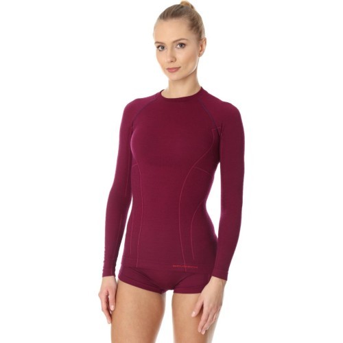 Brubeck Palaidinė Moterims Active Wool Melns - Plum